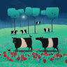 Colorful Belties in Green and Blue fantasy canvas art print by Guichard Jean, showcasing whimsical animal illustrations.