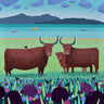 Long-haired animals canvas art print by Black Ailsa, featuring detailed, soft-furred creatures in a natural scene.