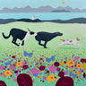 Bumble bee boys animals canvas art print by Feeling at Home, featuring colorful bee and animal illustrations on canvas.