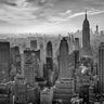 Hazy Gotham architecture canvas art print by Schilbe Stefan, featuring a moody cityscape in muted tones for modern interior decor.