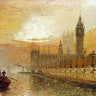 Canvas Art Print View of Westminster From The Thames Museum subject by Van Gogh Vincent Fine Art Print quality 
