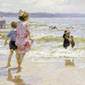 Canvas Art Print At The Seashore Coastal subject by Rosseau Percival L. Fine Art Print quality 