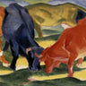 Canvas Art Print Fighting Cows Abstract subject by Modigliani Amedeo Fine Art Print quality 