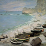 Canvas Art Print Boats on the Beach at Etretat, 1883 Coastal subject by NASA Fine Art Print quality 