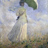 Canvas Art Print Woman with a Parasol Turned to the Right Landscape subject by Osthaus Edmund Henry Fine Art Print quality 