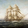 Canvas Art Print U.S.S. Constitution Coastal subject by Faure Jean V. Fine Art Print quality 