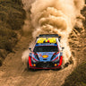 Hyundai WRC photography canvas art print by Feeling at Home showcasing a rally car in dynamic motion on a scenic track.