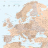 Canvas Art Print Neutral detailed map of Europe Museum subject by Pictufy Fine Art Print quality 