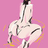 Canvas Art Print Female Nude Back View Pink Abstract subject by Tinak Igor Fine Art Print quality 