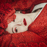 Canvas Art Print Sink Asian woman in red Fashion subject by Kurz Christian Fine Art Print quality 