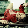 Canvas Art Print Iva girl lying down smoking Fashion subject by Hristov Boris Fine Art Print quality 