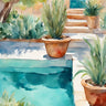 Canvas Art Print Pool with plants Modern subject by Monet Claude Fine Art Print quality 