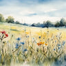 Feeling at Home floral canvas art print by Borcherding Brooke featuring a vibrant field of wildflowers.
