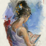 Canvas Art Print Young Girl love reading a book Figurative subject by Anonymous Fine Art Print quality 