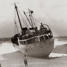 Canvas Art Print Ran Aground boat people Seashore Coastal subject by Cannas Elena Fine Art Print quality 