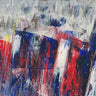 Canvas Art Print Red Blue Yellow Grey Abstract Crop II Abstract subject by Pollera Daniel Fine Art Print quality 