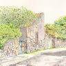Canvas Art Print Slow life country sardinia watercolor Modern subject by Anonymous Fine Art Print quality 
