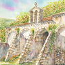 Canvas Art Print Cross country church watercolor Modern subject by Cannas Elena Fine Art Print quality 