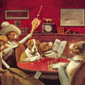 Canvas Art Print Poker Dogs Game Is Over 1903 Humor subject by Monet Claude Fine Art Print quality 