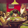 Canvas Art Print Poker Dogs Stun Shock and the Win 1903 Humor subject by Michelangelo Fine Art Print quality 