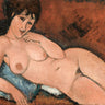 Canvas Art Print Nude on a Blue Cushion Modern subject by Renoir Pierre-Auguste Fine Art Print quality 