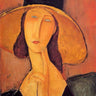 Canvas Art Print Jean Hebuterne with large hat 1918 Abstract subject by Modigliani Amedeo Fine Art Print quality 