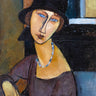 Canvas Art Print Jeanne Hebuterne with Hat and Necklace 1917 Abstract subject by Modigliani Amedeo Fine Art Print quality 