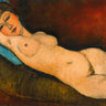 Canvas Art Print Reclining woman on Blue Cushion 1916 Abstract subject by Schiele Egon Fine Art Print quality 