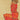 Schiele Egon abstract art print of a kneeling girl in an orange-red dress on canvas