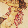 Two Girls Embracing 1915 abstract canvas art print by Schiele Egon, Feeling at home