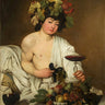 Bacchus drink wine canvas art print by Caravaggio, featuring the 1598 Museum painting, by Feeling at Home