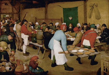 The Wedding Banquet 1567 museum canvas art print by Bruegel the Elder Pieter, Feeling at Home