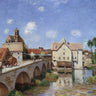 Canvas Art Print Bridge at Moret 1893 Decorative subject by Grimshaw John Atkinson Fine Art Print quality 