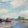 Canvas Art Print Loing Canal at Saint-Mammes 1885 Coastal subject by Grimshaw John Atkinson Fine Art Print quality 